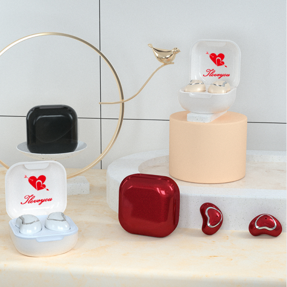 Heart Earbuds Wireless Bluetooth - Cute Mini Earbuds for Women, Romantic Gift