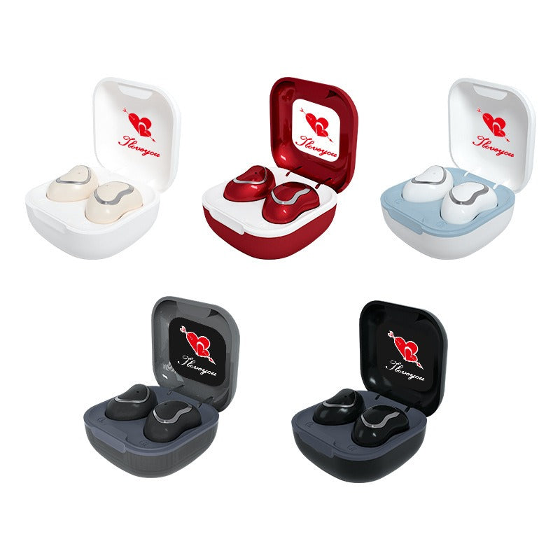 Heart Earbuds Wireless Bluetooth - Cute Mini Earbuds for Women, Romantic Gift