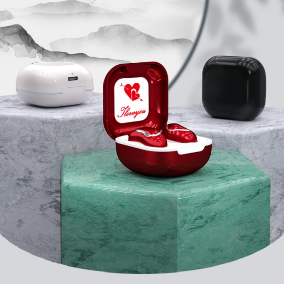 Heart Earbuds Wireless Bluetooth - Cute Mini Earbuds for Women, Romantic Gift